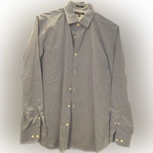Navy/White Patterned Dress Shirt